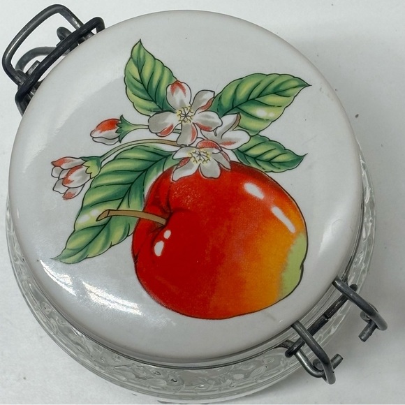 Vintage Cove clear 1/2 L bale wire canning jar with painted ceramic lid - Picture 5 of 9